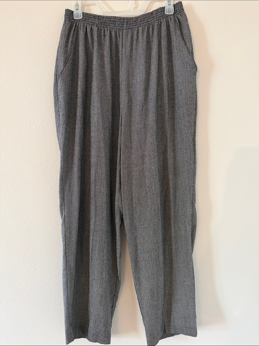 Dress Barn Charcoal Gray Straight-Leg Elastic-Waist Pants